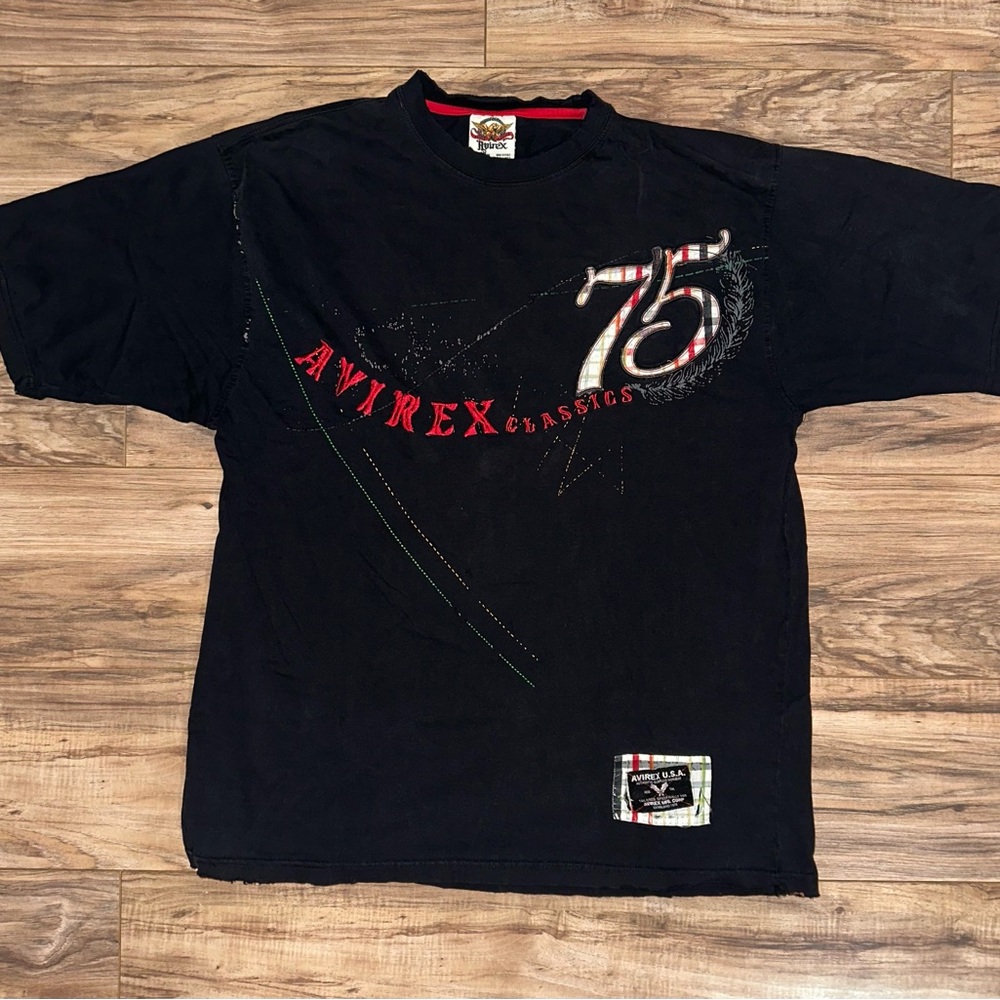 Avirex Black and Red Short Sleeve Tee